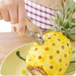 1Pc Stainless Steel Pineapple Eye Peeler Knife Strawberry Huller Fruit Vegetable Seed Remover Clips Cutter Tweezers Kitchen Tool