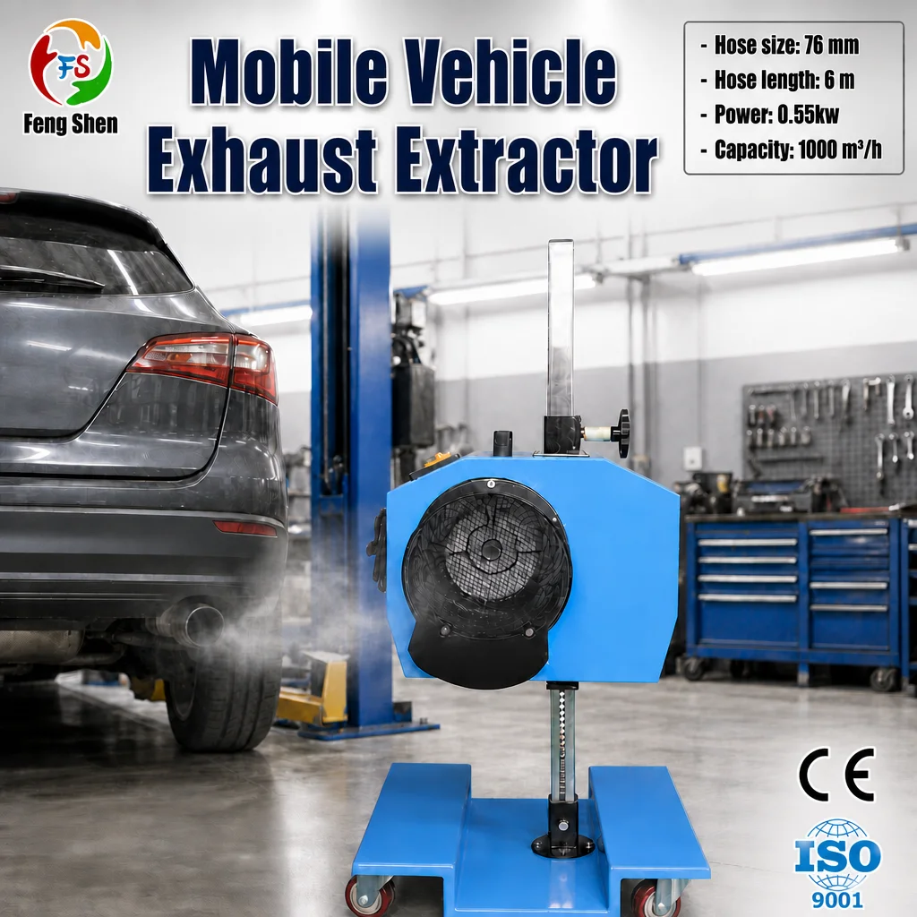 CE ISO9001 FS-2025 Portable Exhaust Extraction Trolley Adjustable Height Efficient Garage Workshop Custom Universal  Easy Move