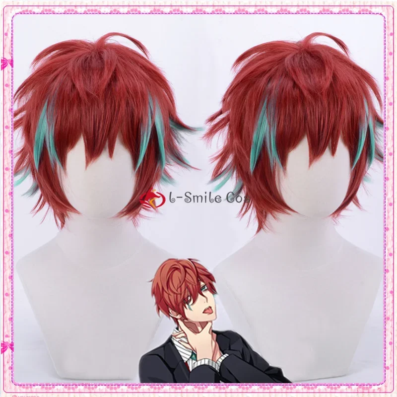 DRB Doppo Kannonzaka Cosplay Hypnosis Mic Cosplay Red Green Ombre Wig Anime Wig Heat Resistant Wig Wig Cap