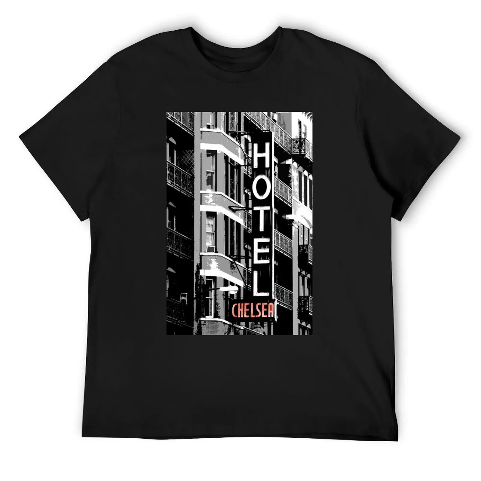 Hotel Chelsea T-Shirt blue archive korean fashion shirts graphic Men's t-shirts