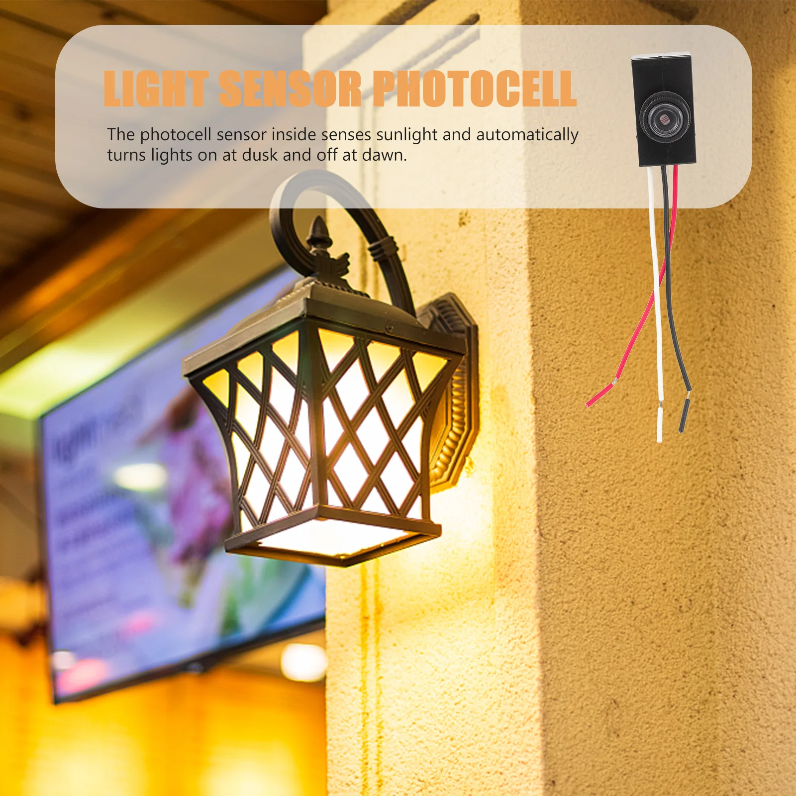 

2Pcs 120V Outdoor Light Sensor Photocell with Time Delay Function for Energy Savings Black Dusk to Dawn Photocell