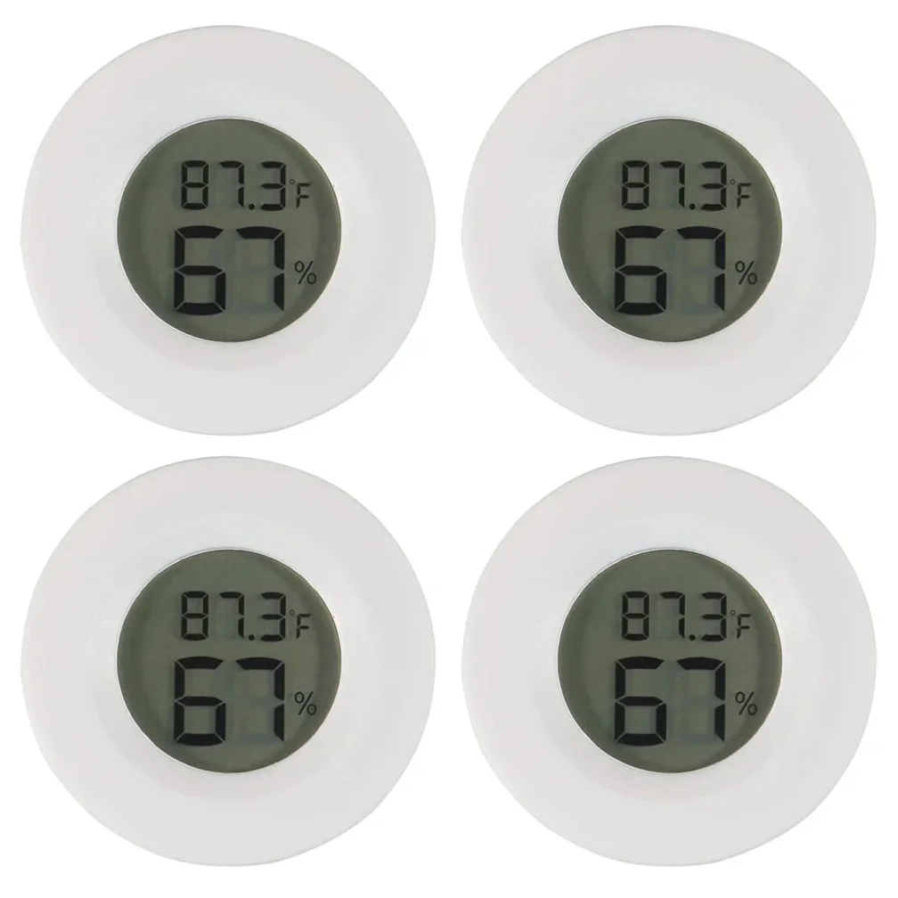 2 Pcs Mini Hygrometer Thermometer Fahrenheit or Celsius Meter Digital LCD Monitor Indoor Room Round Humidity Temperature Gauge
