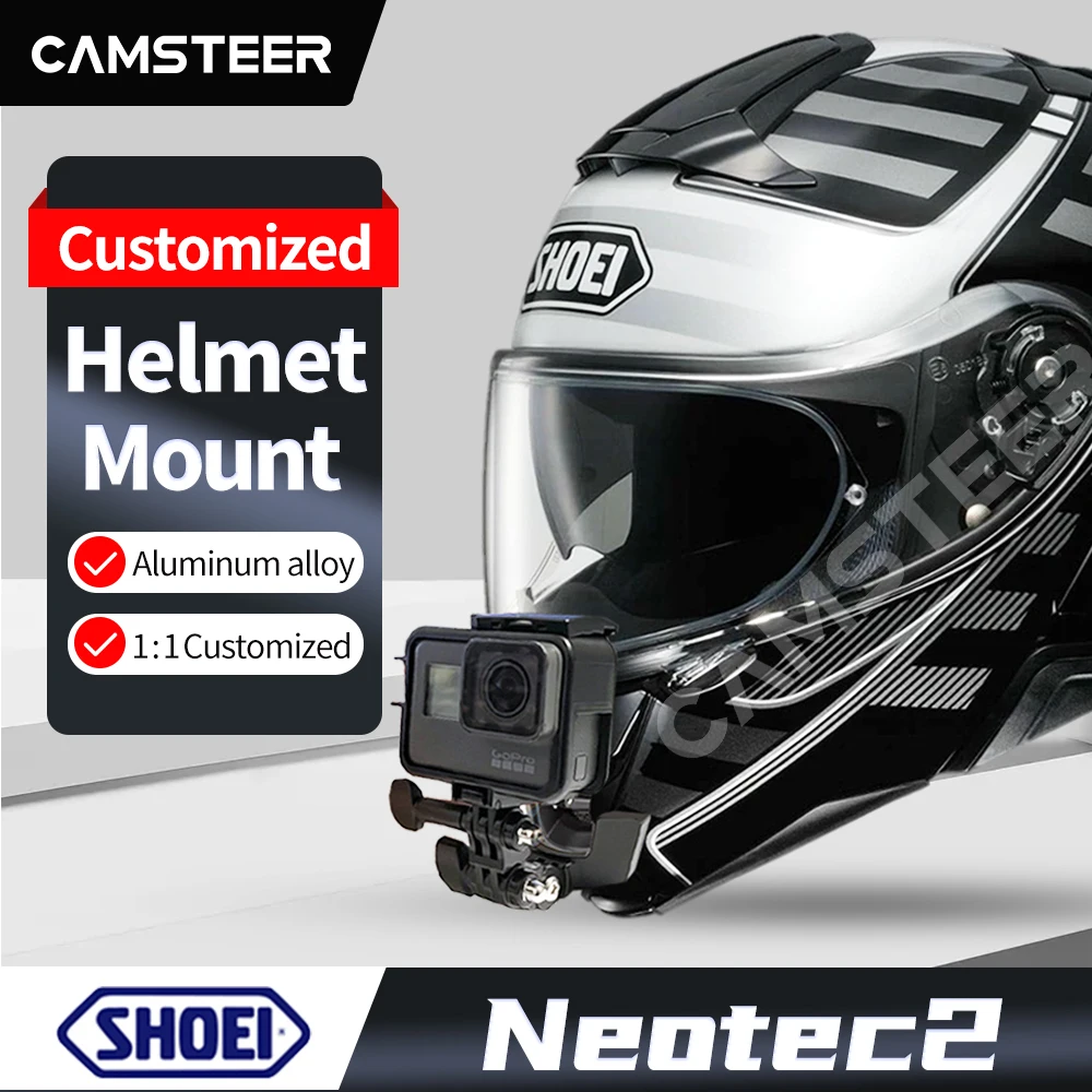 Shoei Neotec 2 Customized Motorcycle Helmet Chin Mount for GoPro hero12 11 10 9 Insta360 X4 X3 Ace pro DJI Action 3/4 Camera