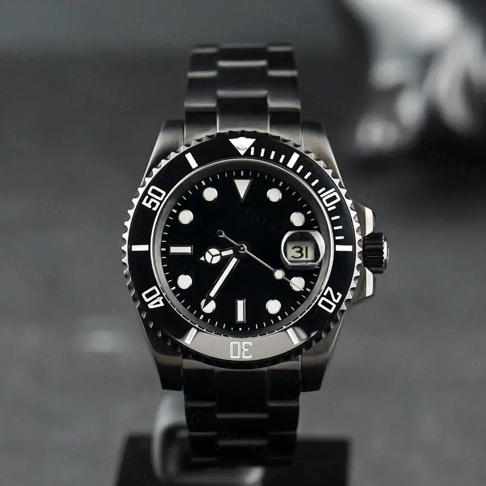Роскошные мужские автоматические механические часы, браслет из нержавеющей стали, серебро, золото, черный, синий, керамика, водонепроницаемые, 40 мм, сапфировое стекло