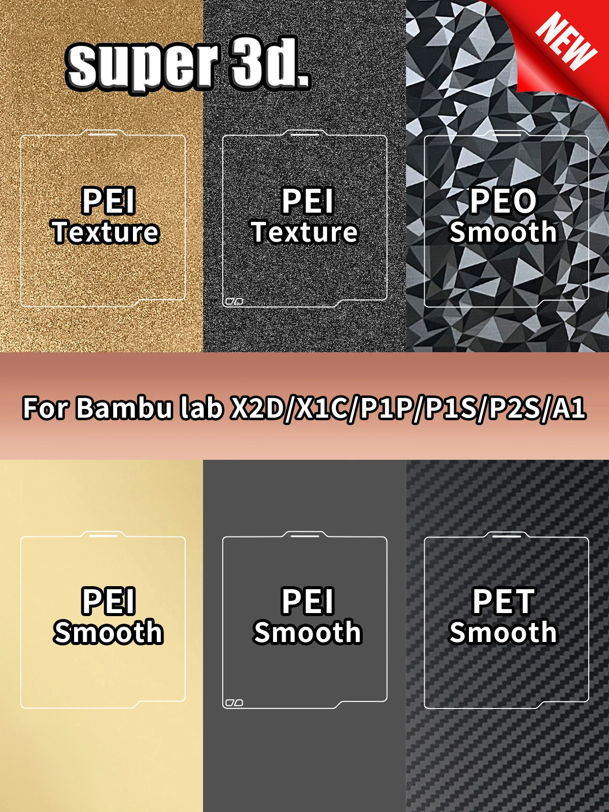 Płyta robocza Bambulab 257x257 mm, stal sprężynowa, arkusz PEO PEY, A1 X1C P1S P2S, płyta robocza Bambu Lab PEI, płyta do drukarki 3D Bambulab — zdjęcie produktu 7