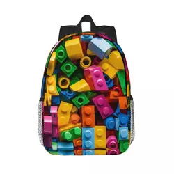 Lego Texture Backpacks Boys Girls Bookbag Casual Children School Bags Laptop Rucksack Shoulder Bag Large Capacity