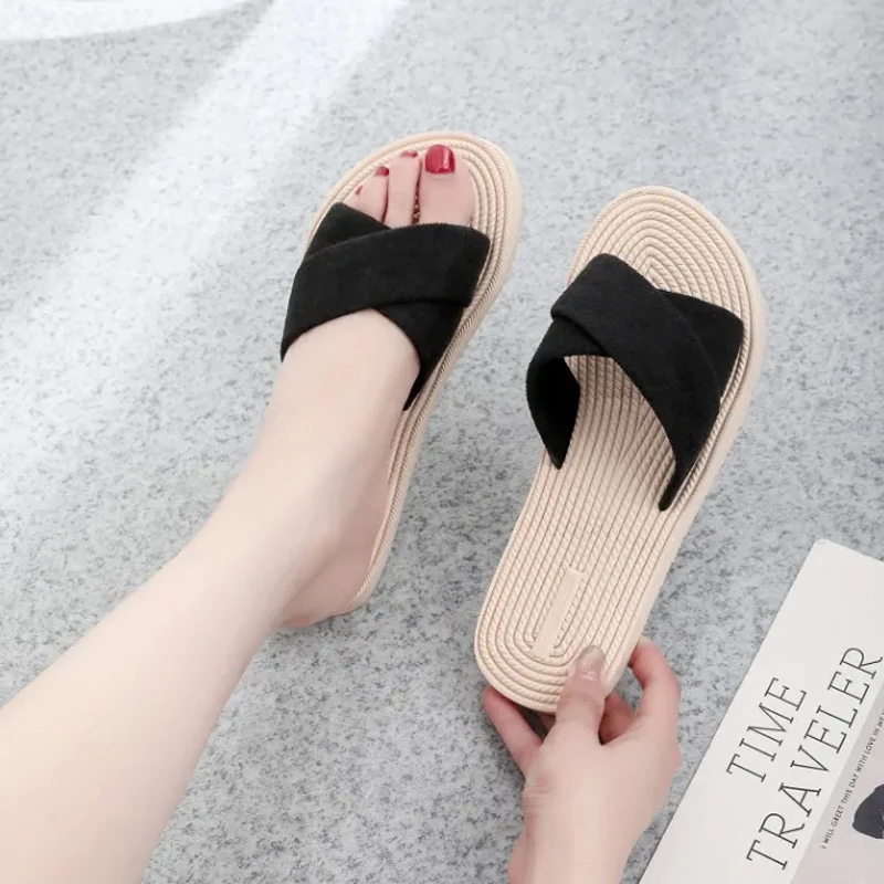 Summer Women Outdoor Beach Slippers Ladies Slippers Flower Home Flat Beach Shoes Flip Flops Slippers Slides Zapatos De Mujer