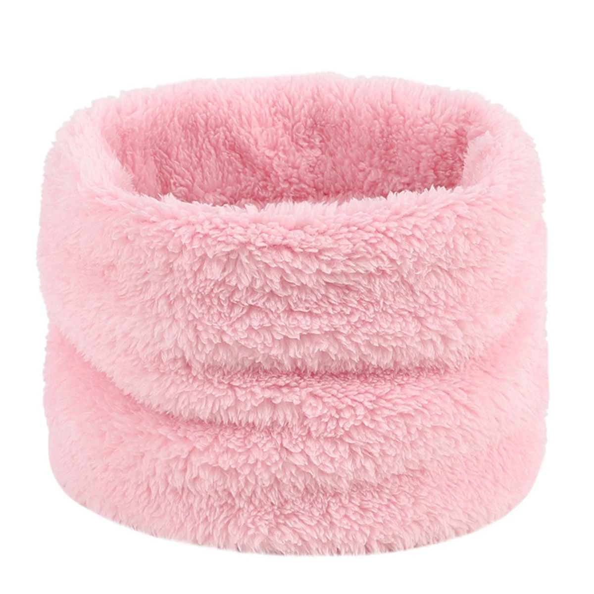New solid color fleece-lined cold-proof plush neck warmer for men and women, suitable for outdoor cycling, windproof, thickened,