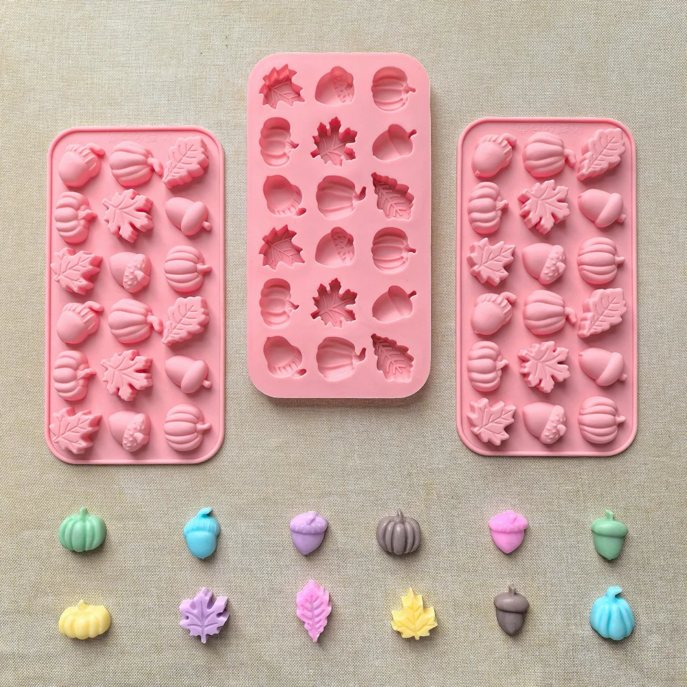 1 Stück 18-Loch-Blatt- und Blütenförmige DIY Antihaft-Silikonform für Gummibärchen, Pralinen, Süßigkeiten