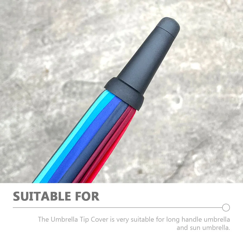 

3 Pcs Long Pole Umbrella Top Hat Tops Covers Accessories End Tip Major Rubber Caps Protector