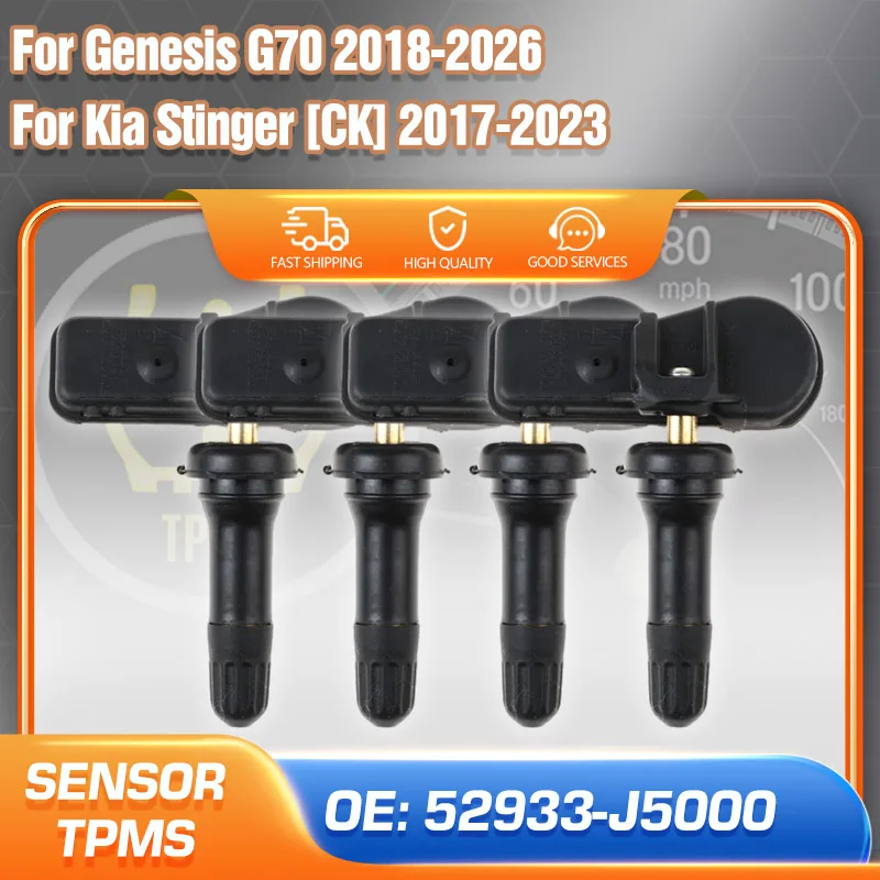 52933-J5000 TPMS Sensor For Genesis G70 2018-2026 Kia Stinger 2017-2023 Tire Pressure Monitoring System Sensor Parts 433 MHz