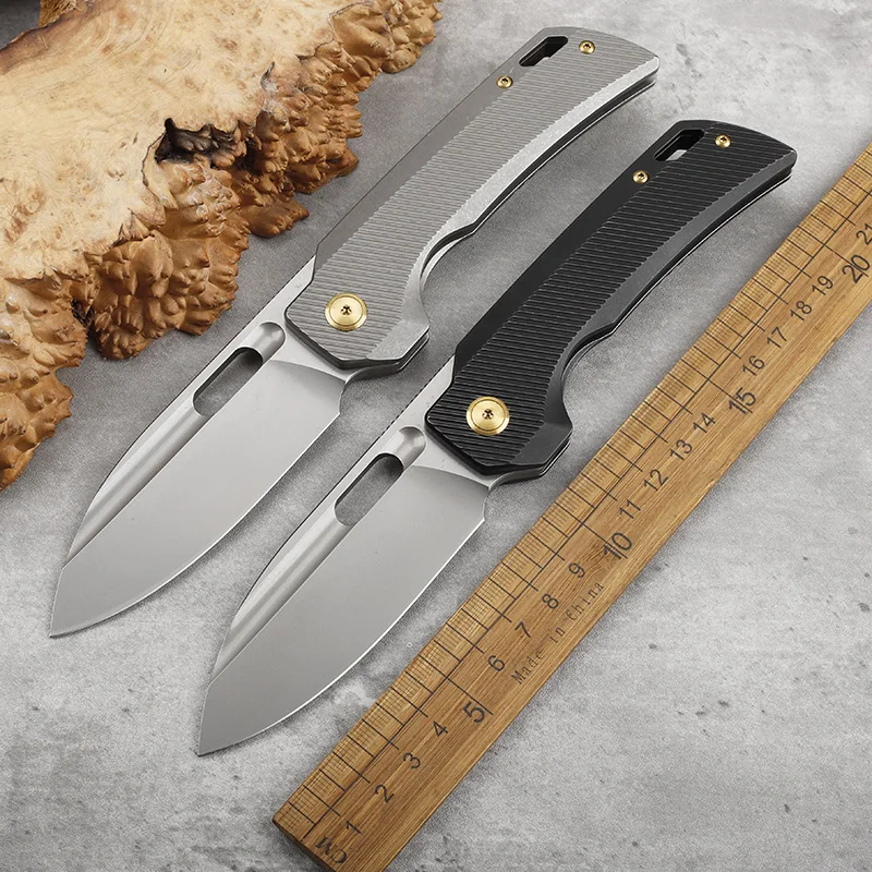 

New M390 Blade Titanium Alloy Handle Folding Knife Outdoor Hunting Defensive Camping Survival Pocket Tool Knife
