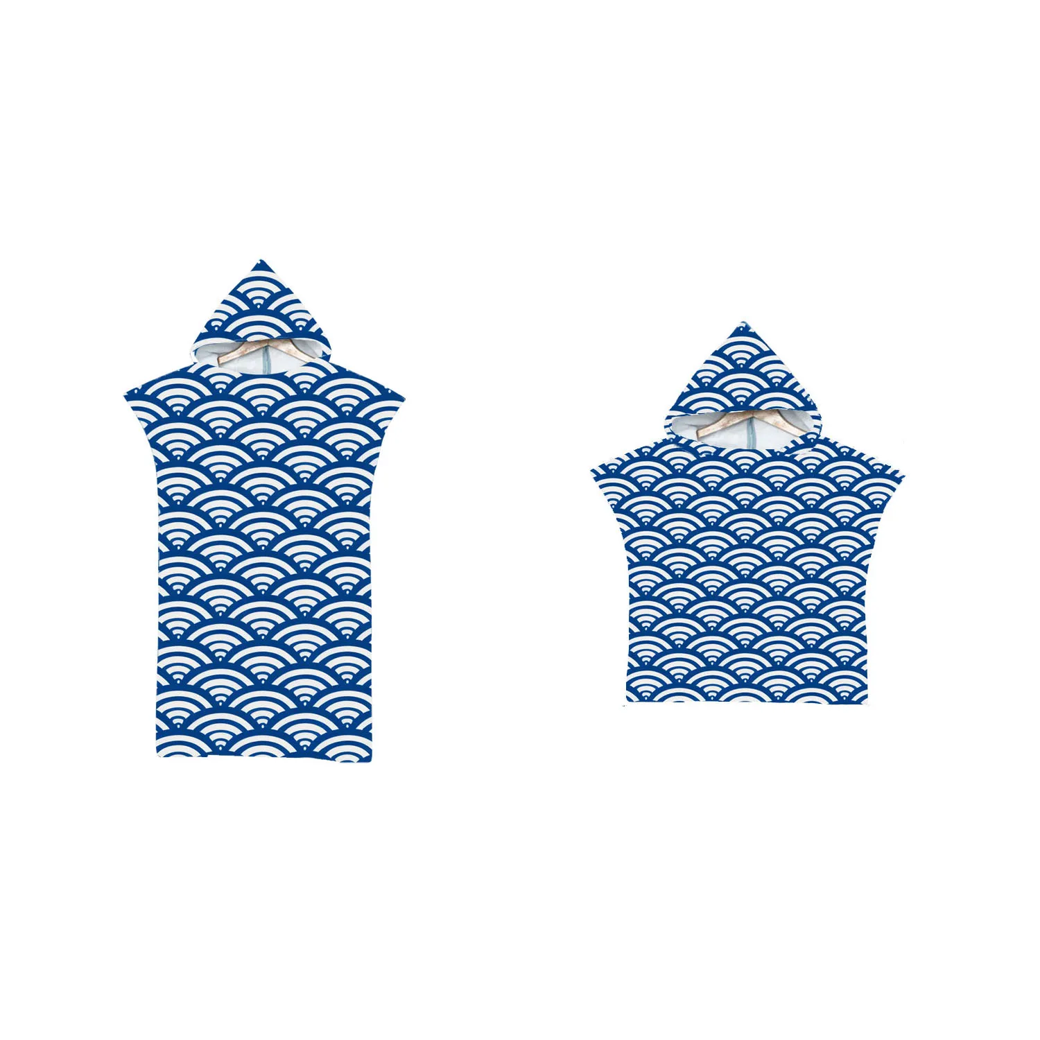 

Geometric Fishscales Zigzags Unisex Hooded Towel Poncho for Adult Child,Beach Swim Changing Robe,Surf,Holiday Gift,Drop Shipping