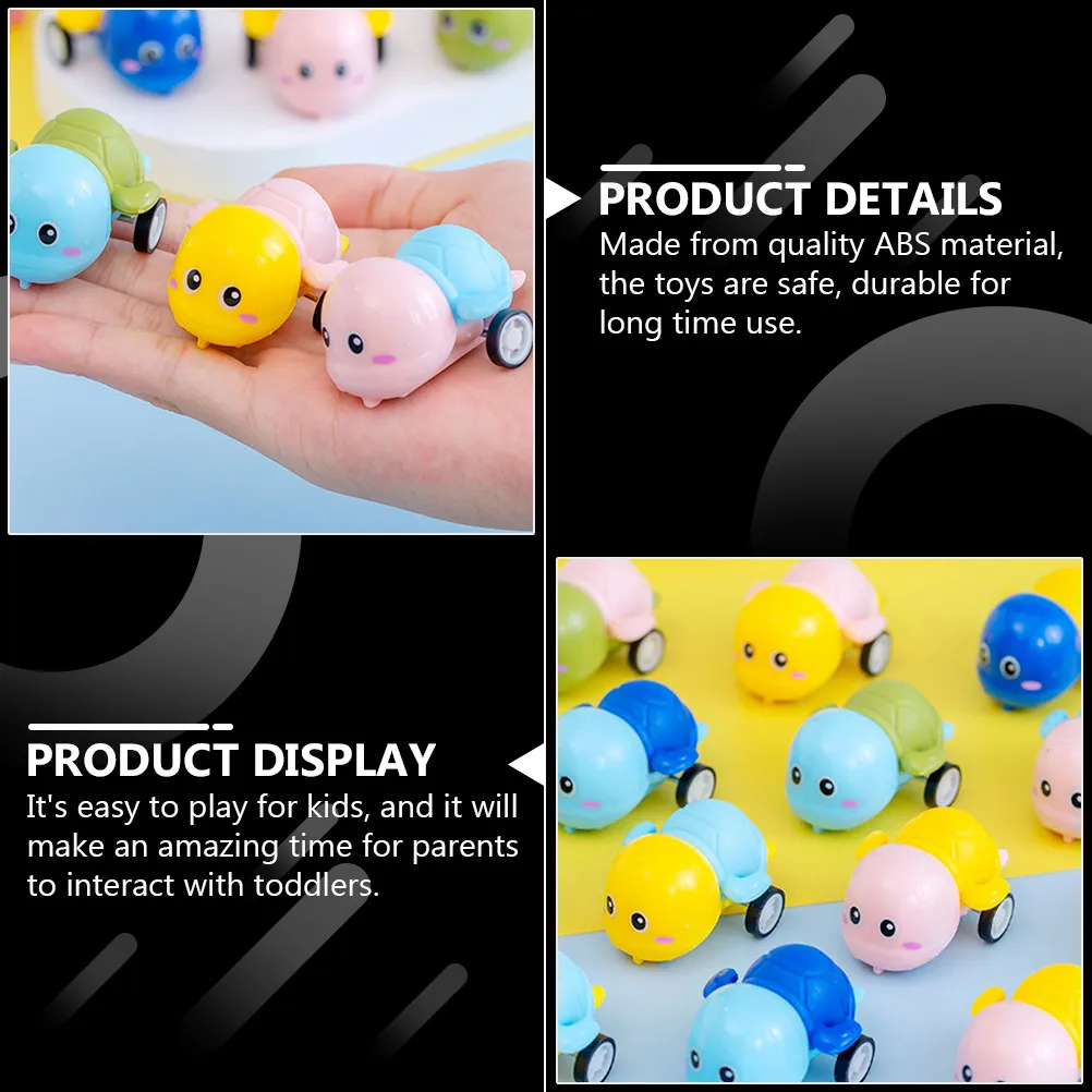 

24Pcs Pull-Back Kids Cartoon Car Playthings Random Colors Preschool Educational Small Turtle Vehicle for Children Boys Girls