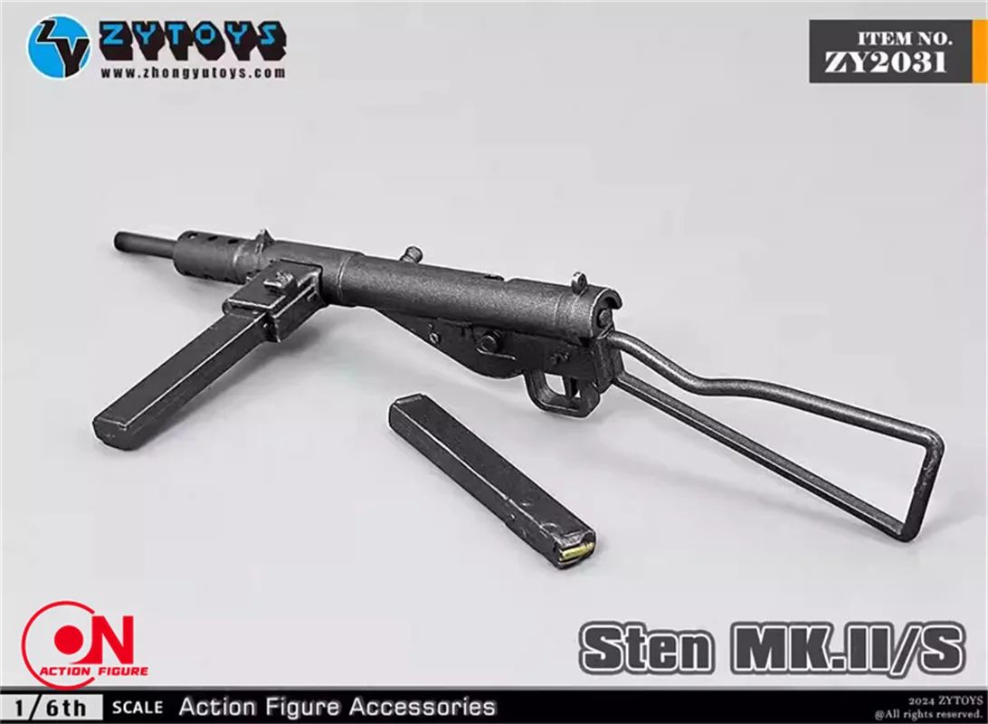 ZYTOYS 1/6 مقياس ZY2031 Sten MK.II/S رشاشات البنادق سلاح نموذج المشهد الملحقات صالح 12 ''الجندي عمل الشكل دمى الجسم #3
