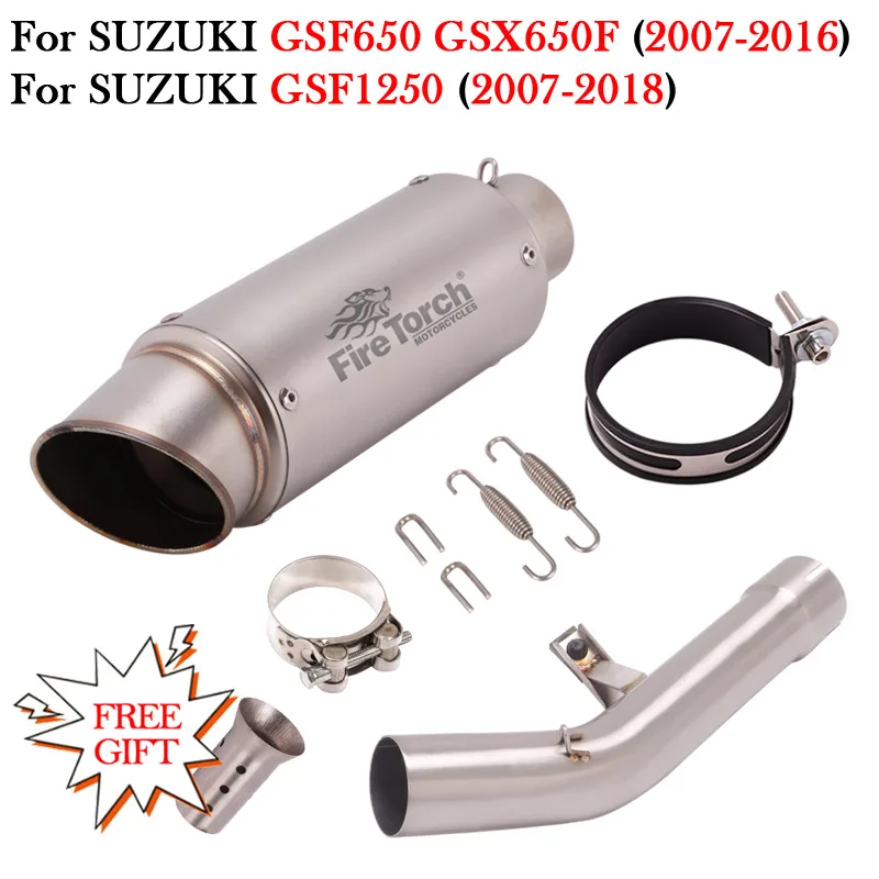 For SUZUKI GSF650 GSF1250 GSX650F GSF 650 1250 GSX 650F 2007 - 2018 Motorcycle Exhaust DB Killer Muffler Escape Middle Link Pipe