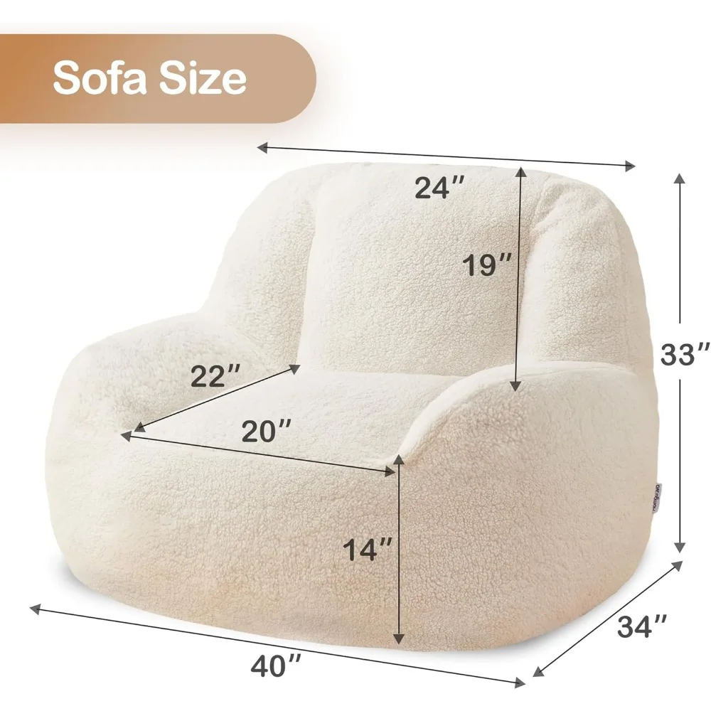 Bean Bag Chair  Bean Bag Lazy Sofa Beanbag Chairs for Adults with High Density Foam Filling Modern Accent Chairs Comfy Chairs