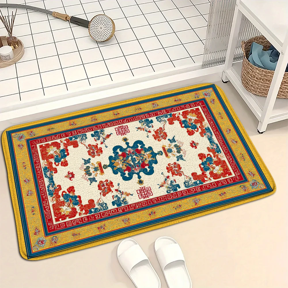 Modern Slate Pattern Welcome Home Door Mat Non Slip Rug for Indoor Outdoor Use Patio Balcony Living Room Bedroom Floor Carpet
