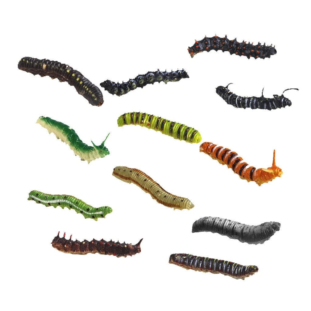 12개 세트 혼합 플라스틱 생생한 벌레 모델 다채로운 재미있는 놀이 장난감