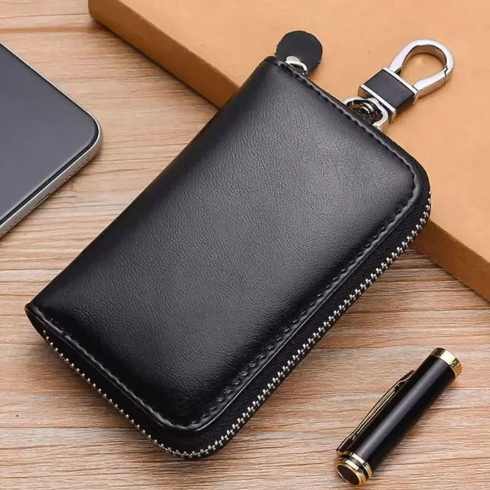 Universal Fit Retro Car Key Wallet Portable Card Slot Key Storage Pouch Multifunctional Waterproof PU Key Holder Commuting Use