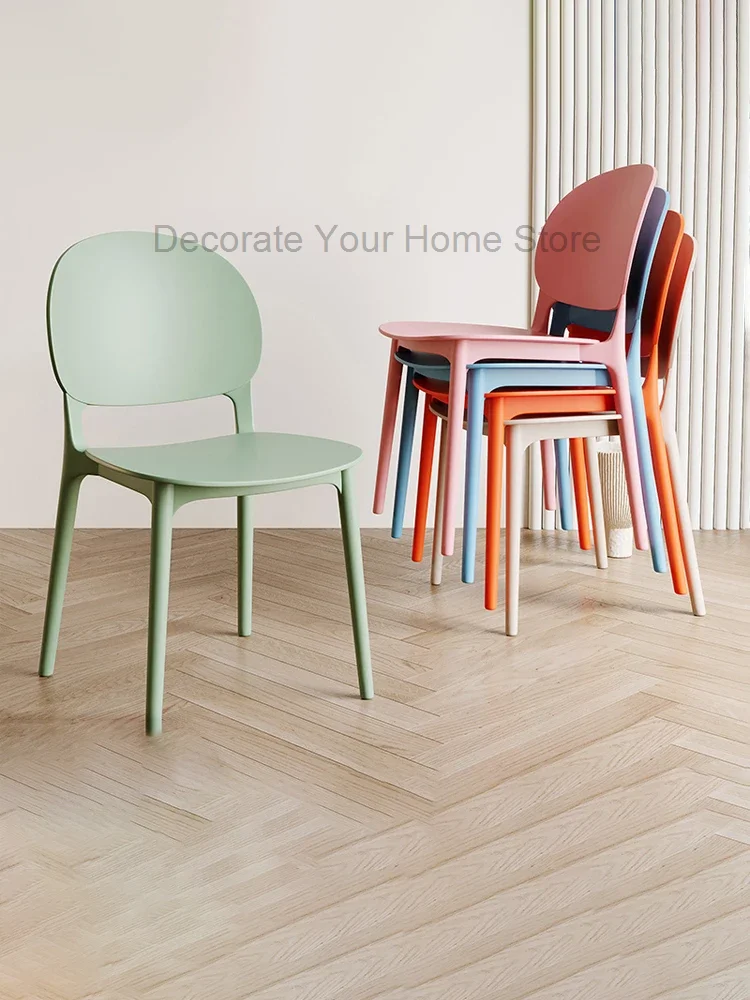 

Plastic Modern Minimalist Bedroom Dining Chairs Cream Style Kitchen Dresser Chairs Sillas De Comedor Dining Room Furniture HYDC