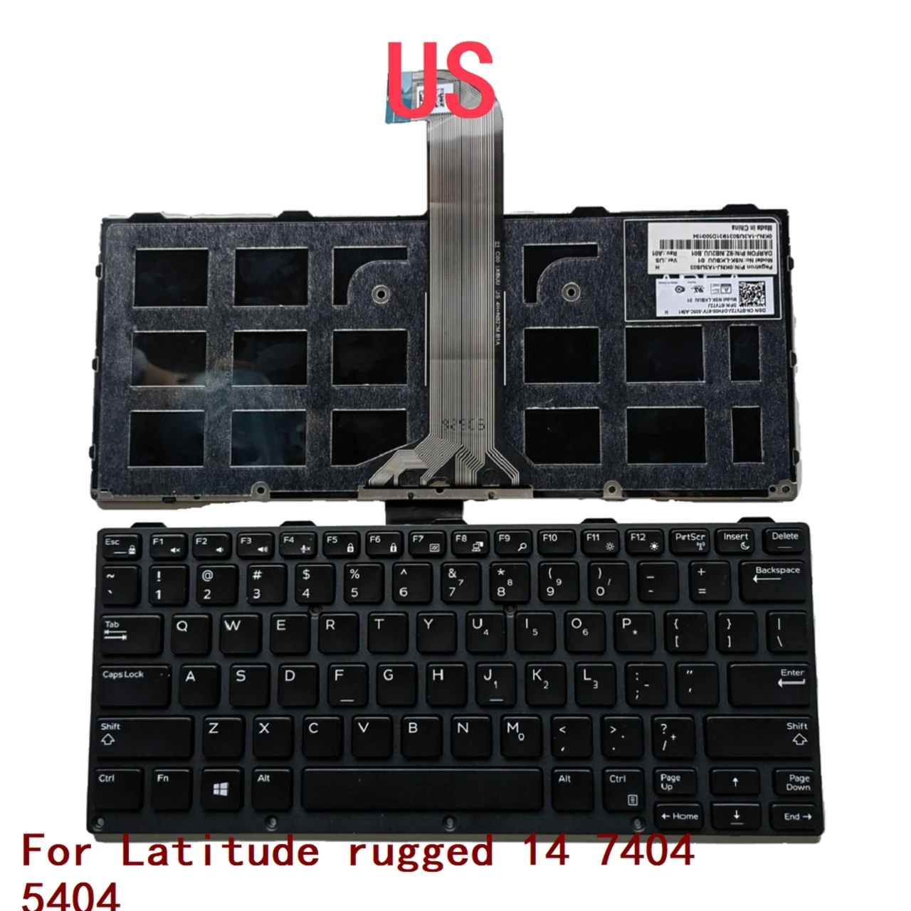 New US Laptop Keyboard For Dell Latitude rugged 14 7404 5404 Notebook PC Replacement 0KNJ-1A3US03 NSK-LKBUU 01 9Z.NB2UU.B01