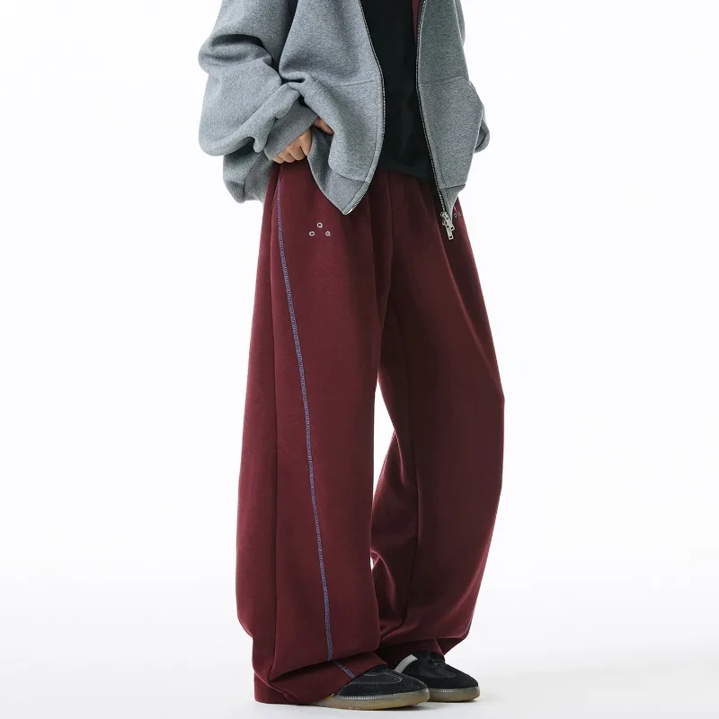 

Textured Casual Pants for Men Autumn Straight-leg Loose Sweatpants Trendy Sports