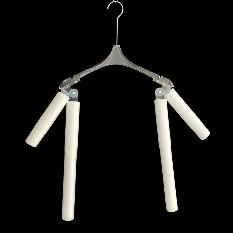 Acrylic Clothing Hanger Adjustable Display Stand for Clothing Store Garment Rack, Stylish Clear Acrylic Support Rack