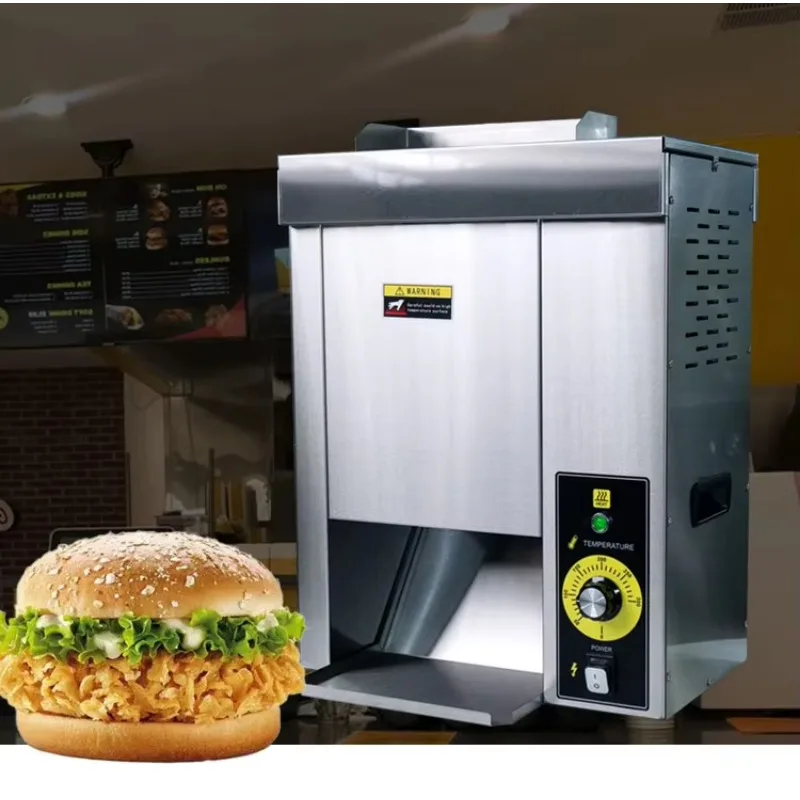 High Efficiency Hamburger Toaster Fast Heating Vertical Bread Heater for Hotels Food Shops Temperature Control
