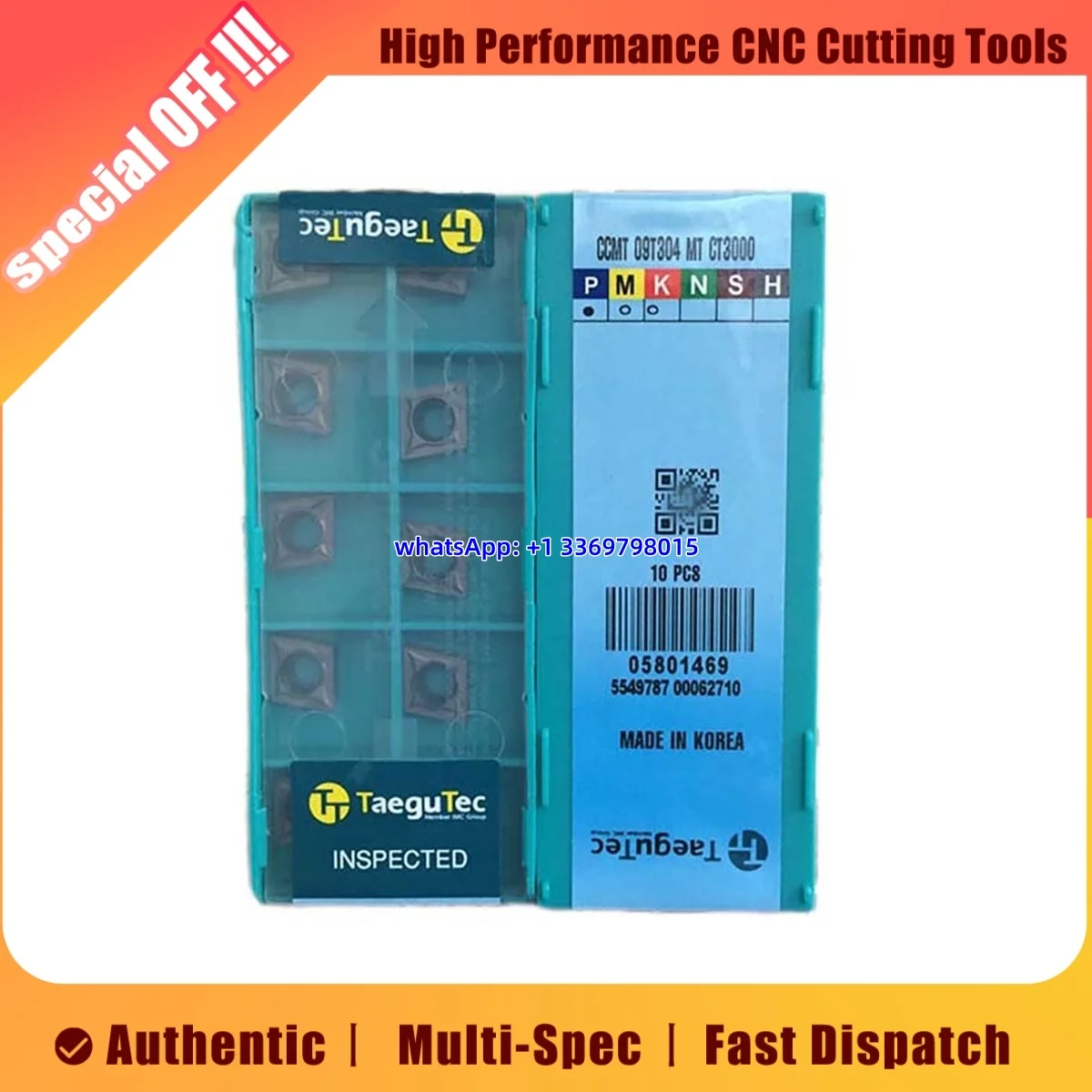 

Original CCMT0602 02 04 CCMT09T3 02 04 08 CNMG1204 04 08 DCMT0702 02 04 08 DCMT11T3 02 04 08 -FA FG MT CT3000 Turning Inse