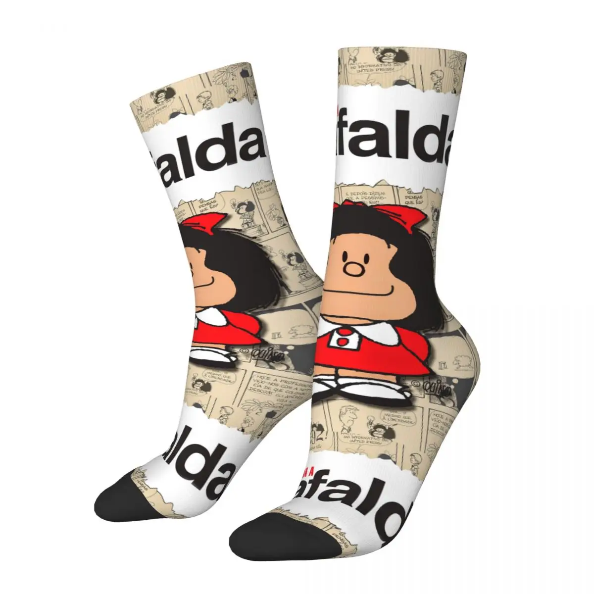 Calcetines de moda para hombre y mujer, calcetín Harajuku, Mafalda, cómic, Kawaii, Amine, Skateboard, primavera, verano, Otoño e Invierno