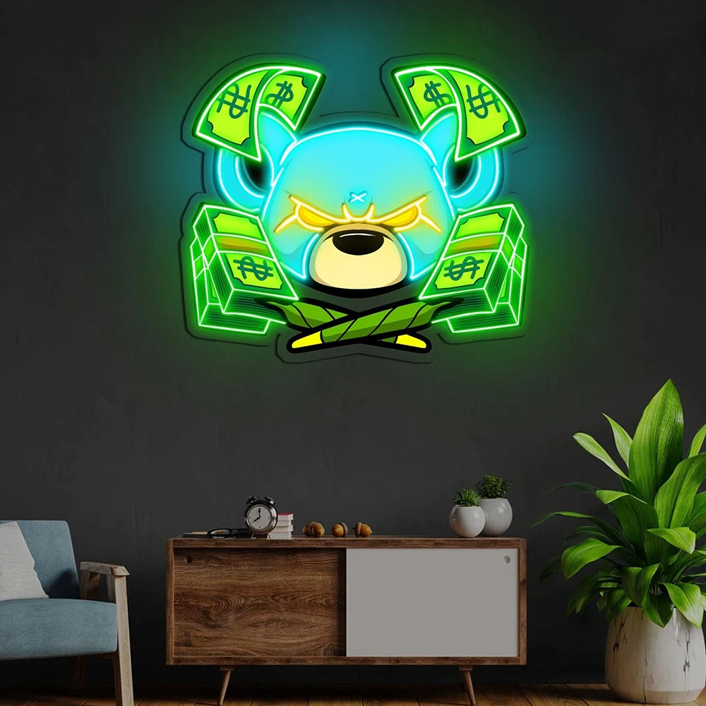 

Rich Rat Led Neon Pop Art Sign Custom Cartoon Neon Light Perfect for Home Office Game Room Wall Art Decor Neon Light Signs