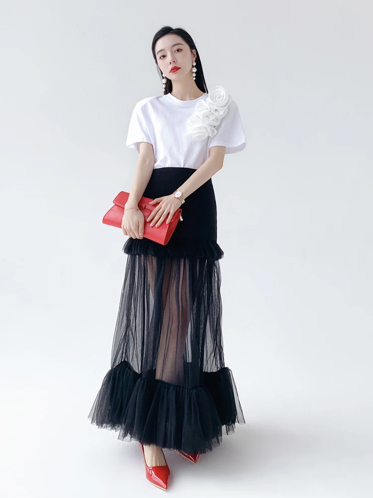 

Aksaya Casual Loose Women's T-irt ort Sve White Summer Faion Top Comfortable Breathable Cotton round Ne Design