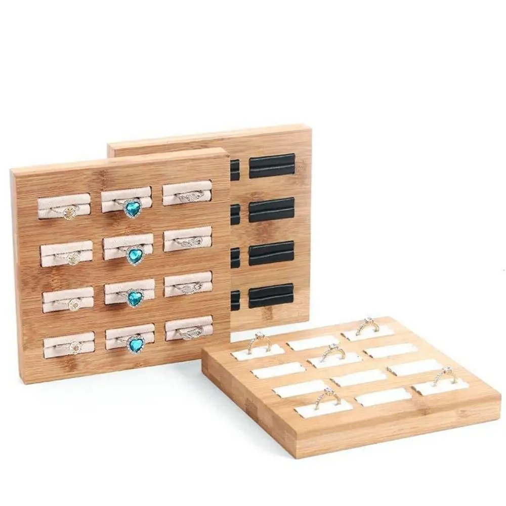 

15 Grids Ring Storage Tray Wooden Exquisite Design Jewelry Display Rack Support Stand Velvet Lining Jewelry Earrings Organizer