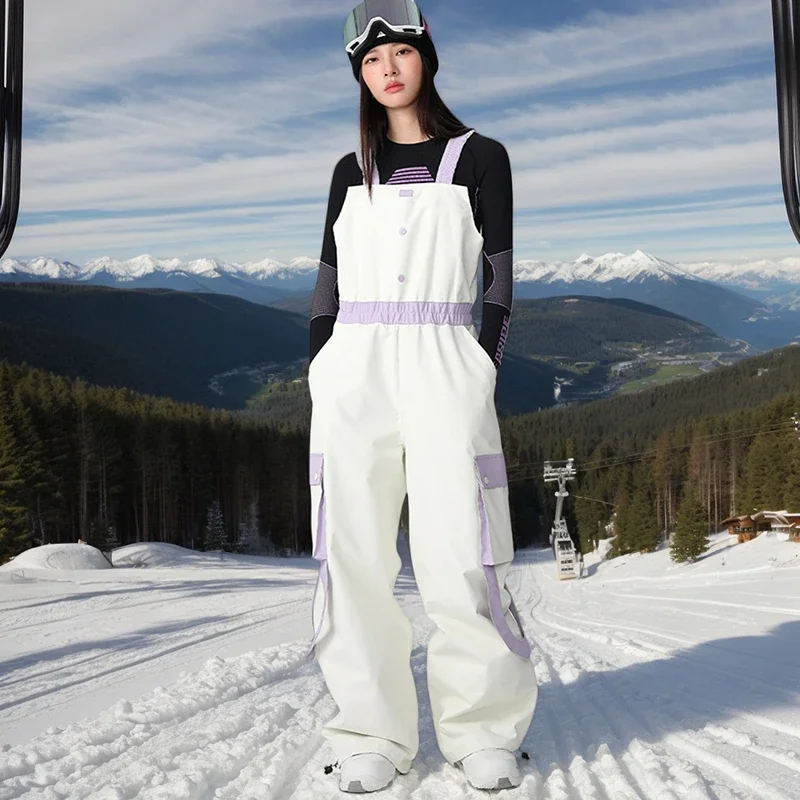 

Новая зимняя спецодежда с высокой талией, рабочая одежда для сноуборда, лыжные штаны, женские уличные водонепроницаемые ветрозащитные дышащие цельные лыжные костюмы