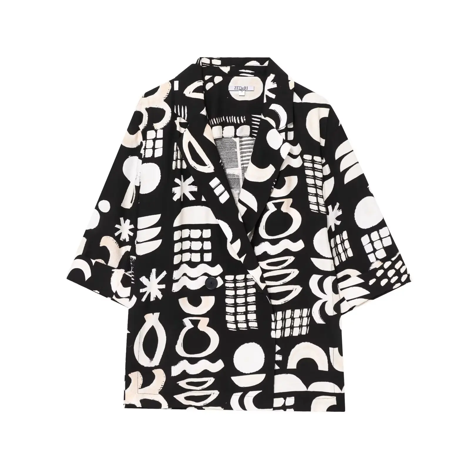 

JNLEAOG осенний новый женский маленький костюм с акварельным узором Jaet, прямые брюки, повседневный костюм из полиэстера и волокна ort Sve