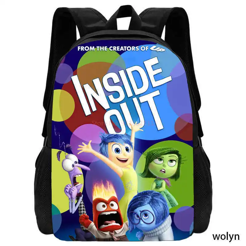 New Disney Inside Out 2 Anime Backpack Cartoon Shoulders Bag Large Capacity Light Weight Schoolbag Computer Bag For Students