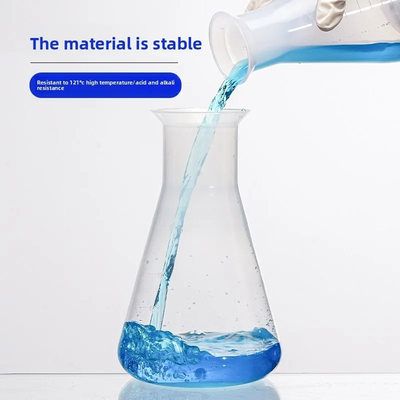 Plastic Conical Flask Wide Mouth PP Erlenmeyer Shake Bottle 50 100 250 500 1000ml