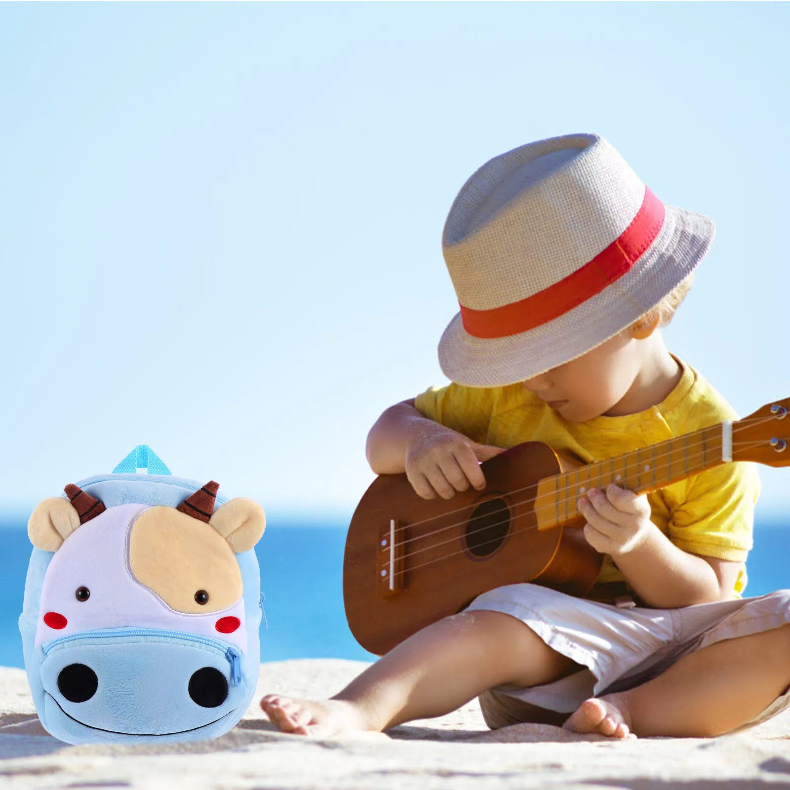 

1 шт. Детский рюкзак в виде коровы, мягкий, удобный, легкий, для детского сада, вместительный, для путешествий, школьный рюкзак для малышей