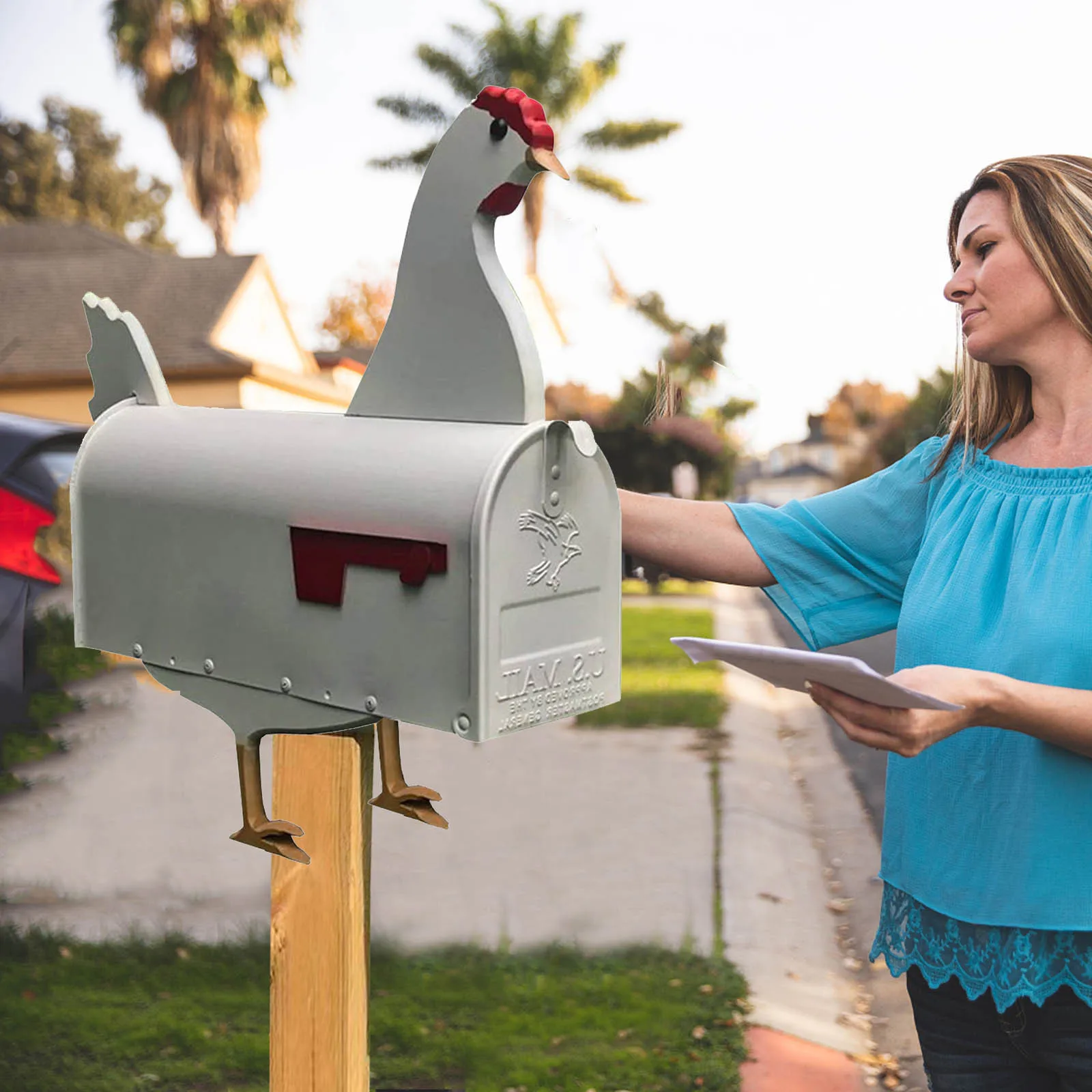 

Новый уникальный почтовый ящик с изображением лошади, коровы и курицы, почтовый ящик с забавными животными, ручная работа, устойчивый к атмосферным воздействиям, креативный индивидуальный дизайн, почтовый ящик