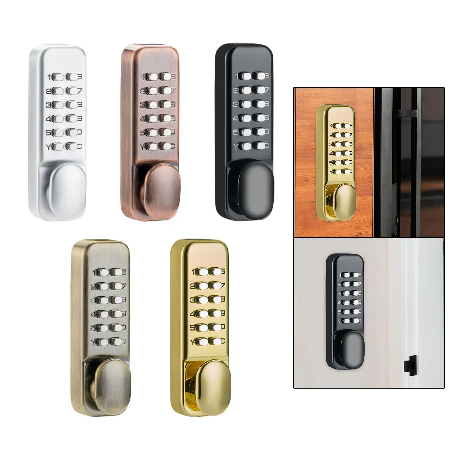 Mechanical Door Lock Waterproof Password Mechanical Keypad Door Lock Keyless Door Lock for Office Kitchen Hotel Balcony Outdoor