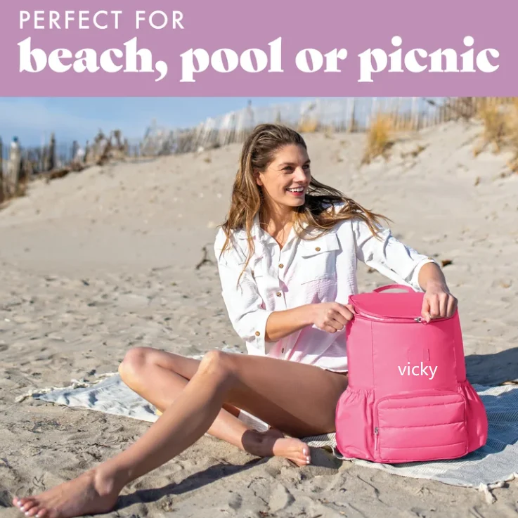 Custom 28L Insulated Cooler Backpack Leakproof Waterproof Thermal Bag, Outdoor Picnic Beach Party Cooler Backpack for Wholesale