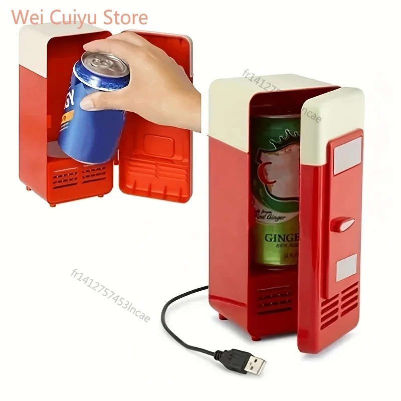 Mini nevera USB de doble uso, frío y calor, para coche, ordenador, oficina, refrigerador pequeño, enfriador y calentador portátil.
