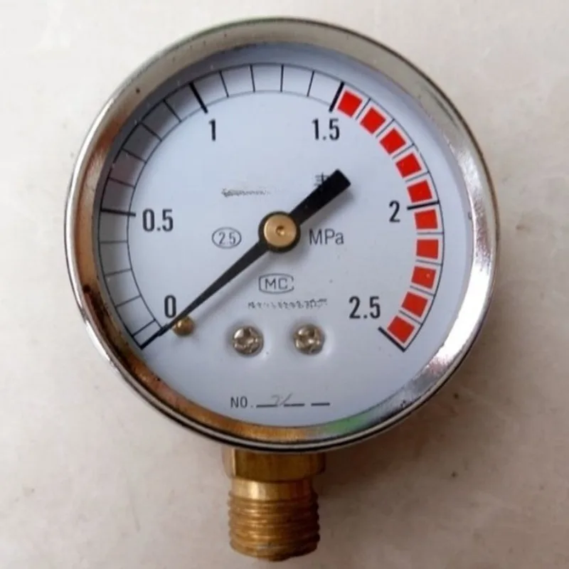 60 Type Air Pressure Gauge 2 Screw Mounted Meter Industrial Universal Pressure Measuring Instrument