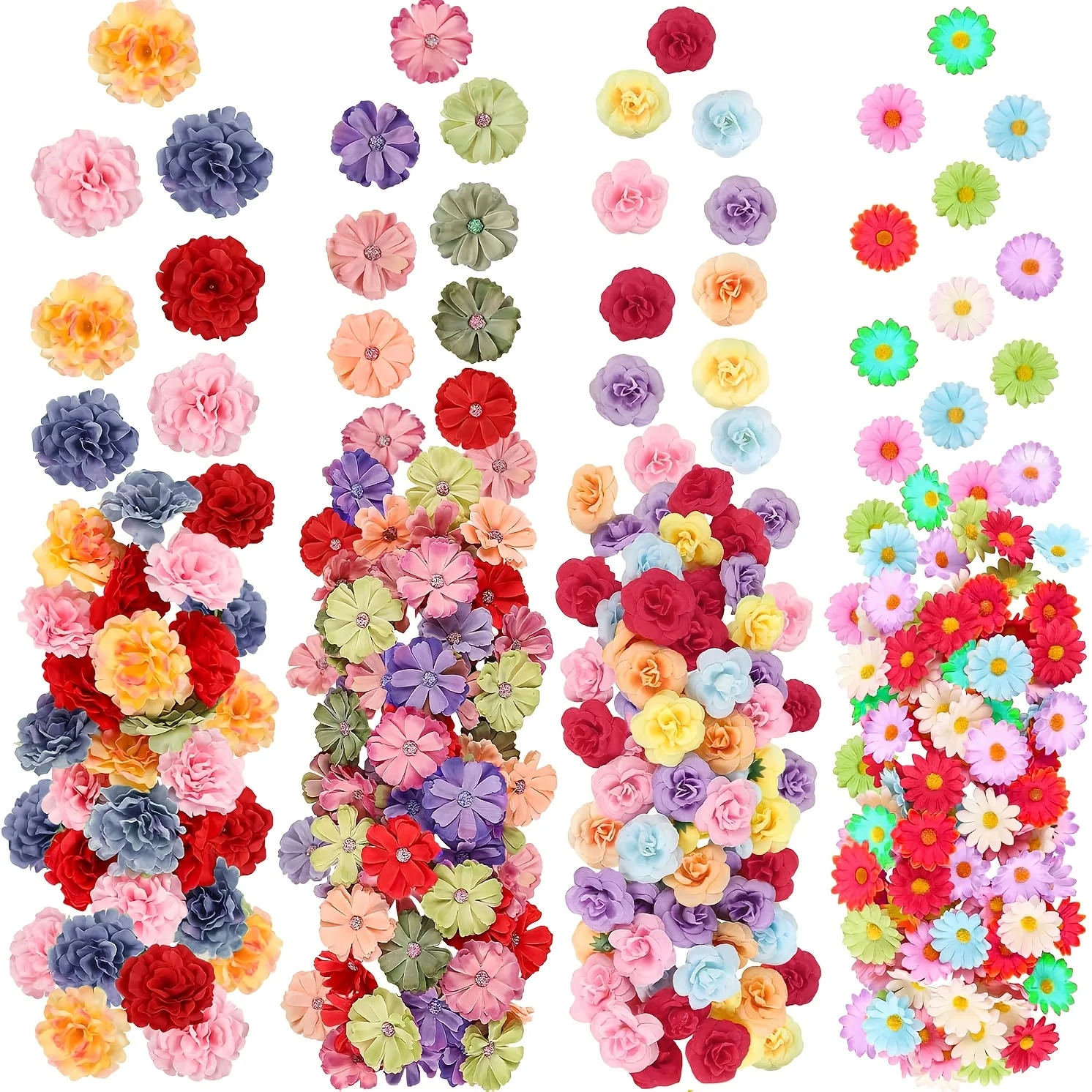 24 Stück künstliche Blumen Kopf gefälschte Blume für Heimdekoration Hochzeit Hochzeit Dekoration Girlande DIY Handwerk Geschenk Ornament Zubehör