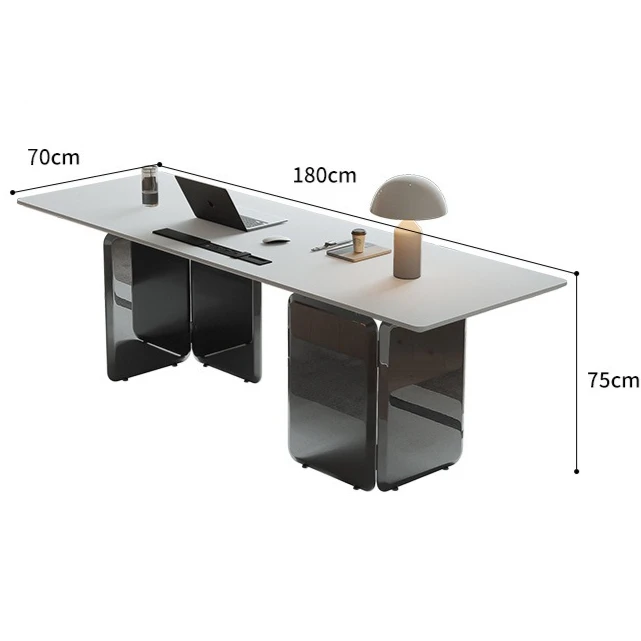 

Light luxury rock slab desk, high-end modern simple suspended, study , Italian mirror computer