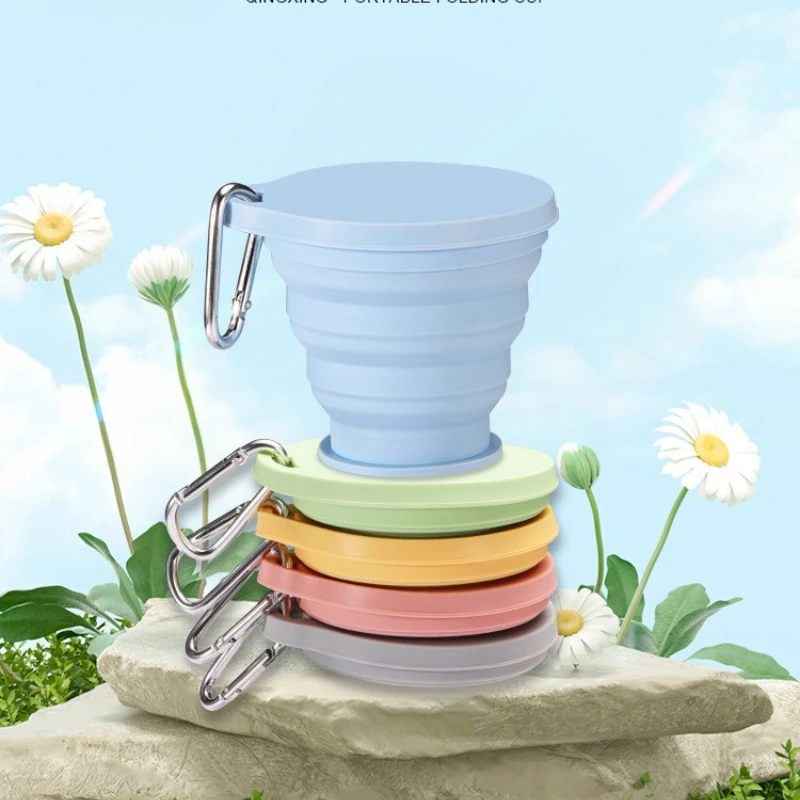 Outdoor Portable Silicone Foldable Cup Food Grade Heat-resistant Outdoor Camping Brushing Cup Compressed Mouthwash Cup