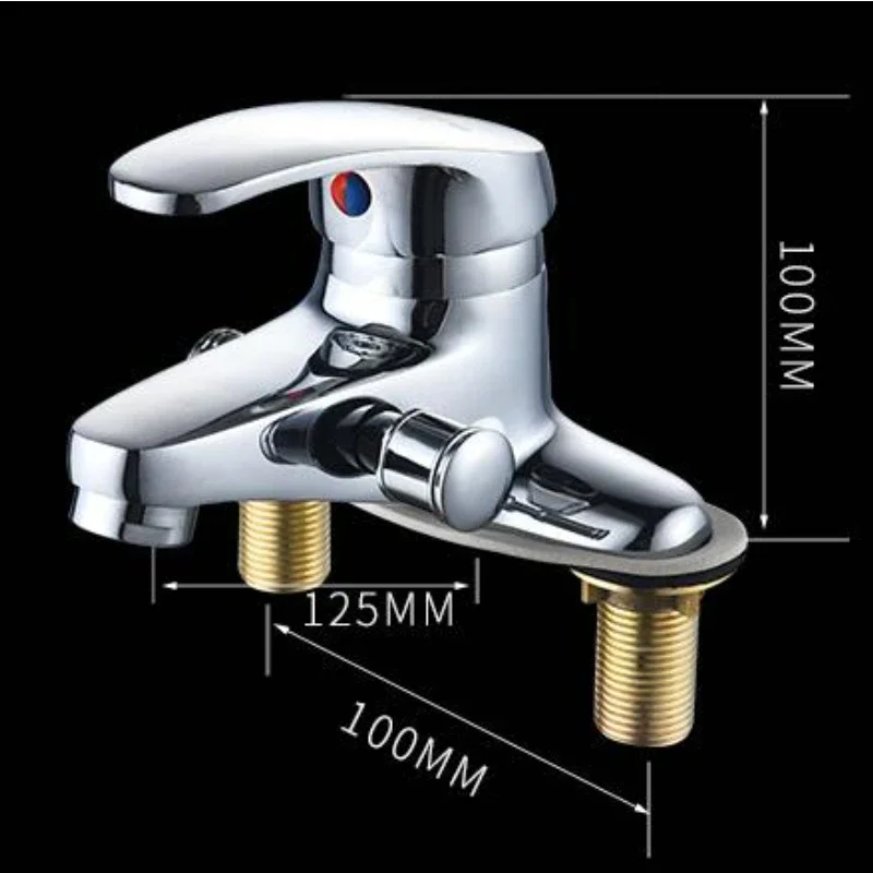 فتحة جانبية 2-way صمام سيراميك نحاسي أساسي خلاط صنبور حوض ساخن وبارد متعدد الأغراض صنبور حوض دش صنبور #3
