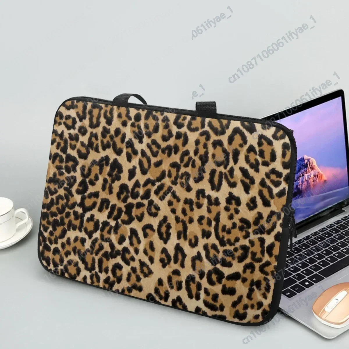 Saco do portátil da cópia do leopardo, caixa do computador portátil, casos da luva da tabuleta, luxo, bolsas do PC, ocasional, 10 ", 12", 13 ", 15", 17"