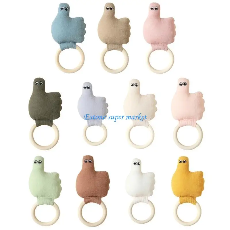 

090B Thumb-shaped Teething Toy Comfortable Safe Baby Teether Hand Grasp Sensory Toy